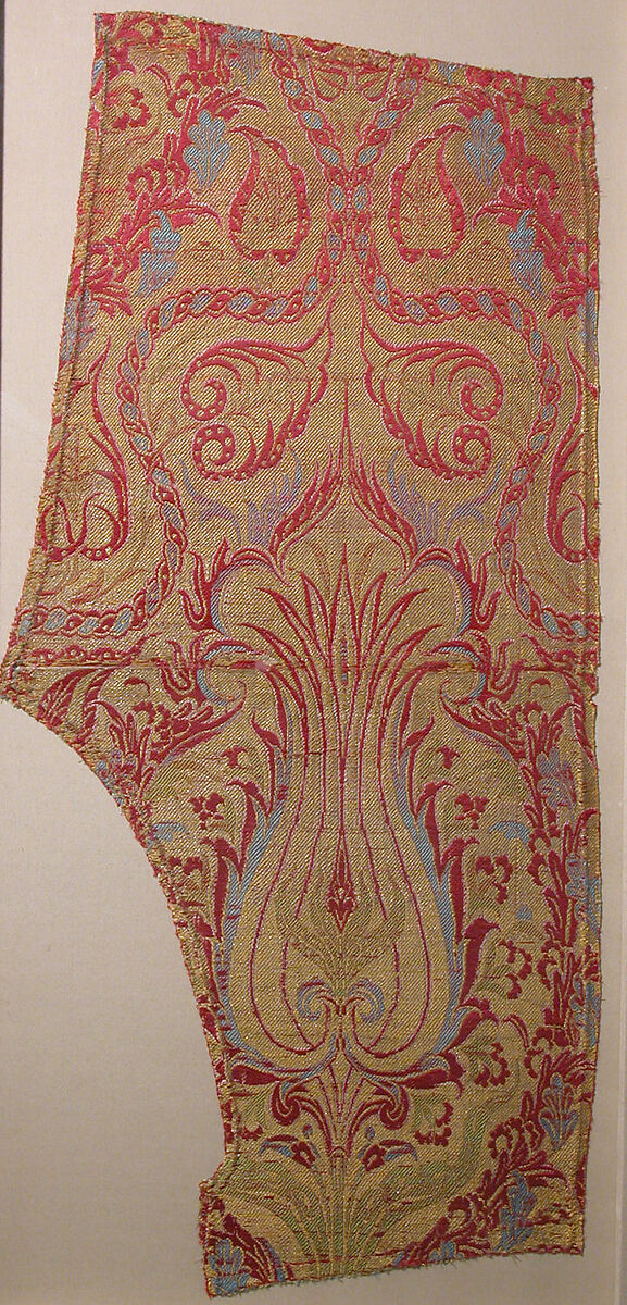 Textile Fragment, Silk, metal wrapped thread; lampas (kemha)