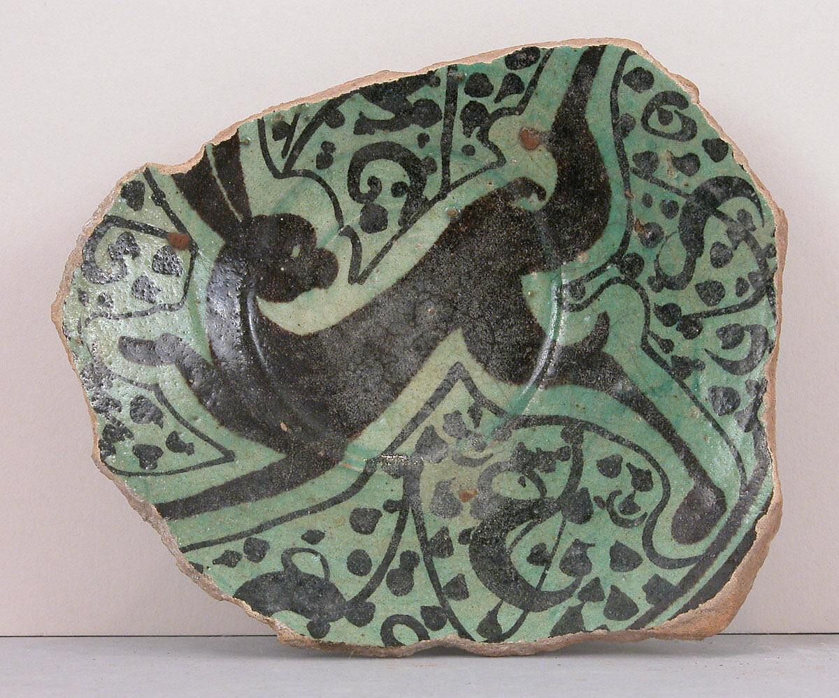 Fragment of a Bowl, Composite body; underglaze painted 