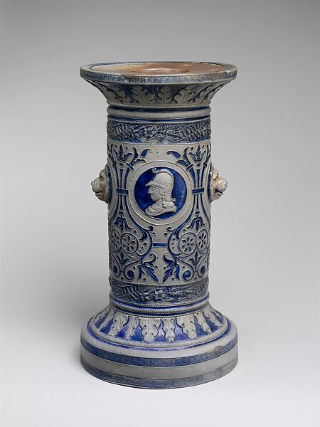 Jardinière and pedestal, Charles Wingender and Brother, Stoneware, American