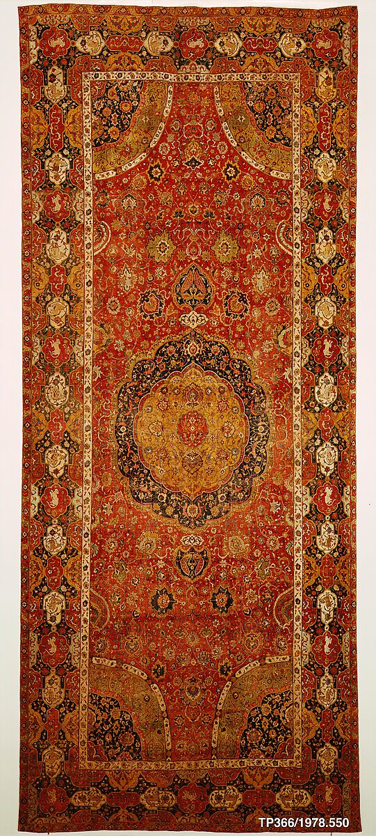 The Seley Carpet, Silk (warp), cotton (weft), wool (weft and pile); asymmetrically knotted pile 