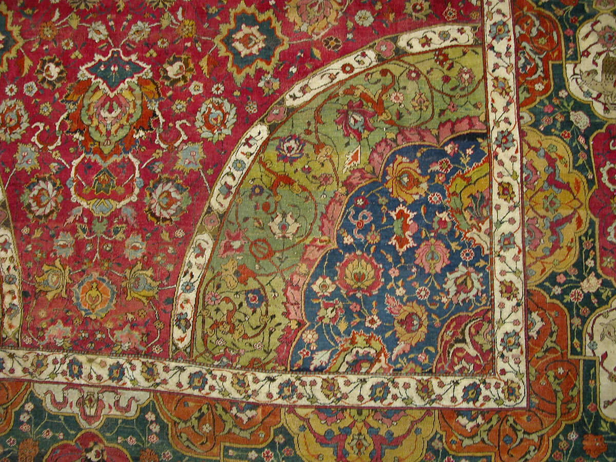 The Seley Carpet, Silk (warp), cotton (weft), wool (weft and pile); asymmetrically knotted pile 