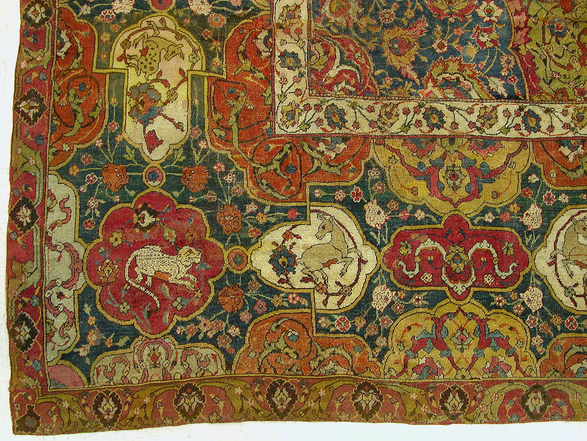 The Seley Carpet, Silk (warp), cotton (weft), wool (weft and pile); asymmetrically knotted pile 