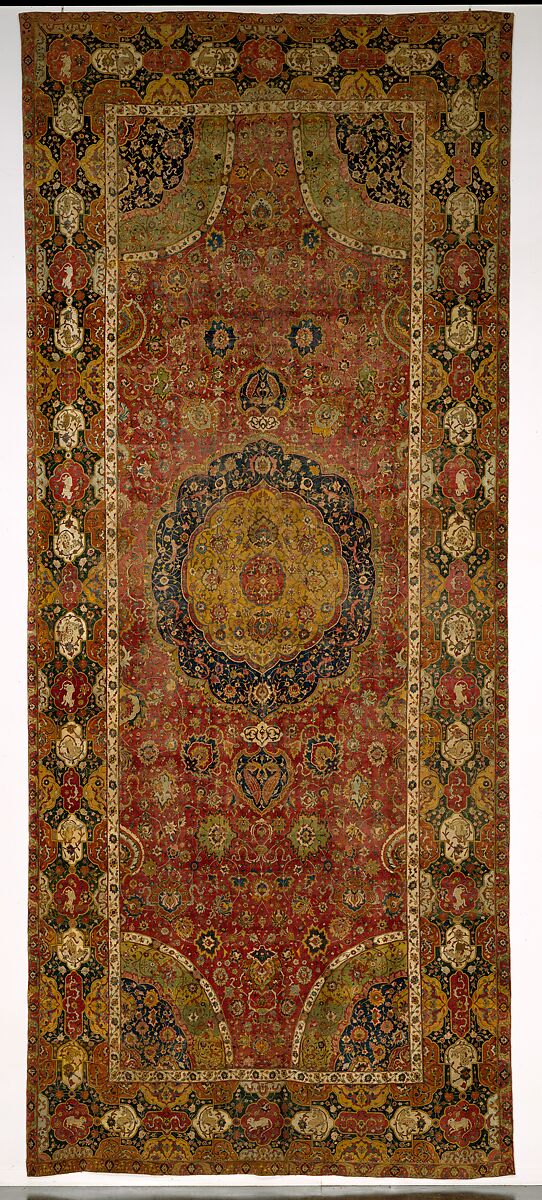 The Seley Carpet, Silk (warp), cotton (weft), wool (weft and pile); asymmetrically knotted pile 