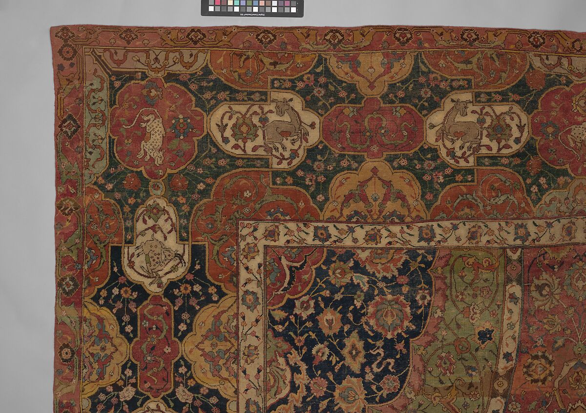 The Seley Carpet, Silk (warp), cotton (weft), wool (weft and pile); asymmetrically knotted pile 