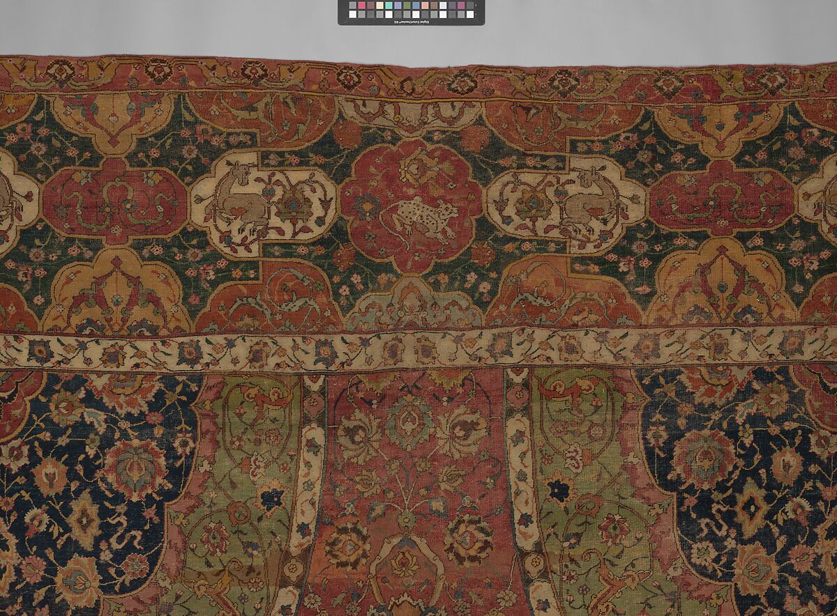 The Seley Carpet, Silk (warp), cotton (weft), wool (weft and pile); asymmetrically knotted pile 