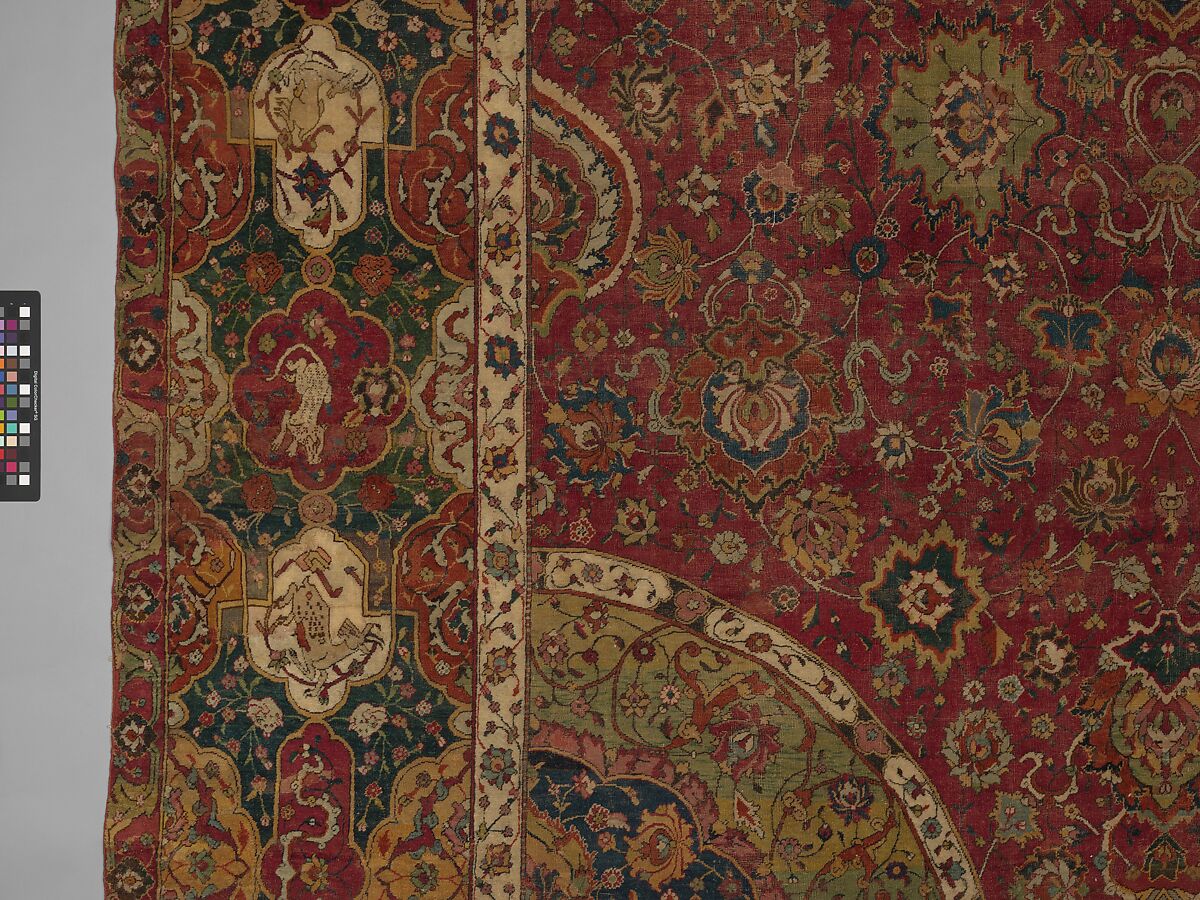 The Seley Carpet, Silk (warp), cotton (weft), wool (weft and pile); asymmetrically knotted pile 