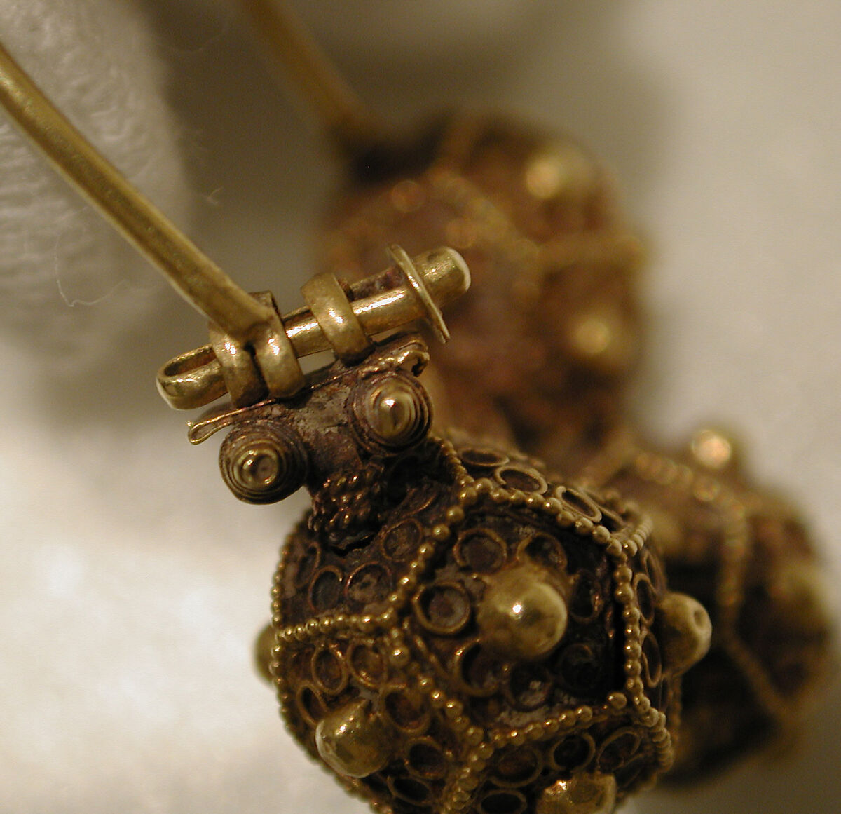 Earrings, Gold; filigree and granulation