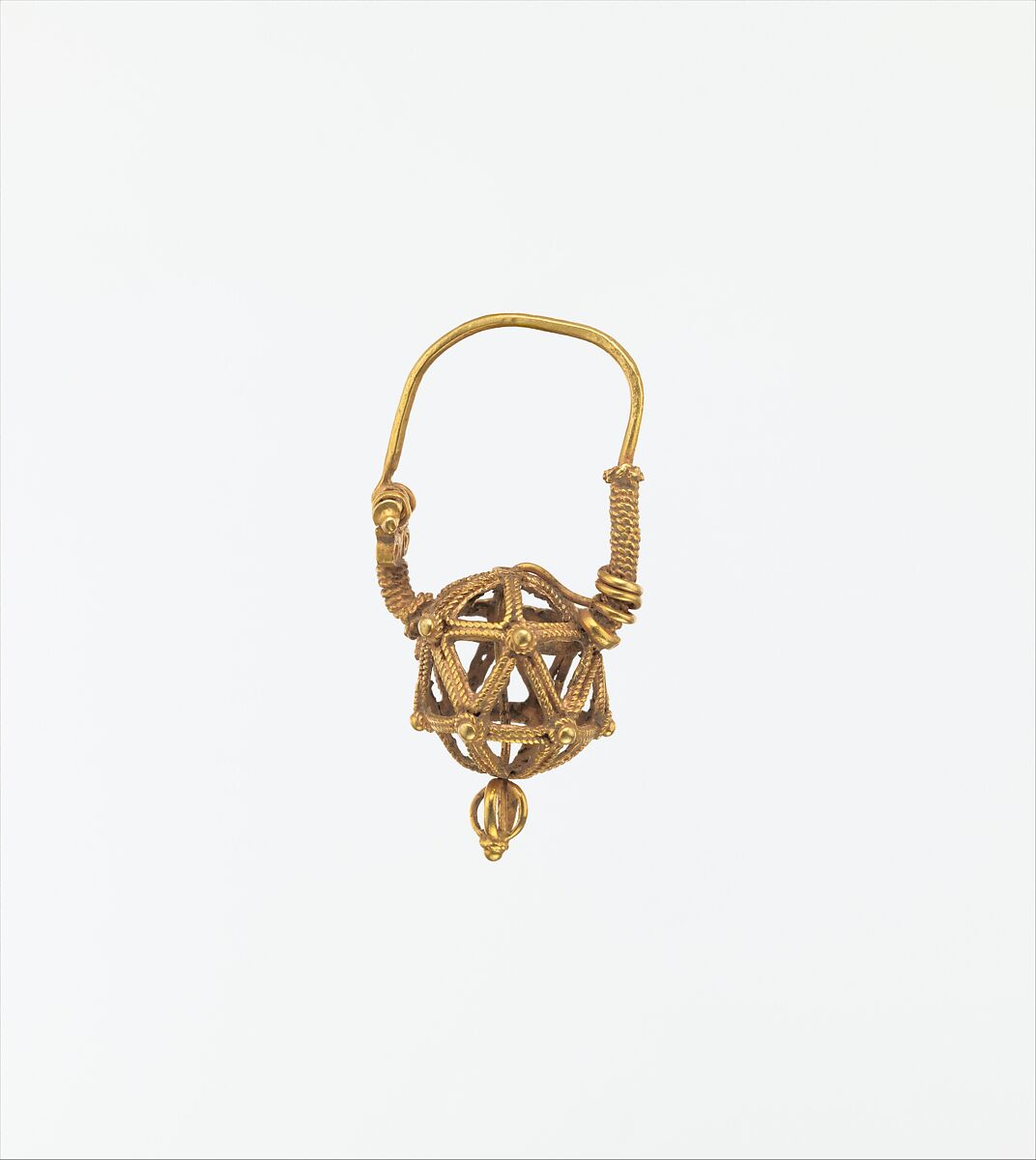 Earring, Gold; filigree and granulation 