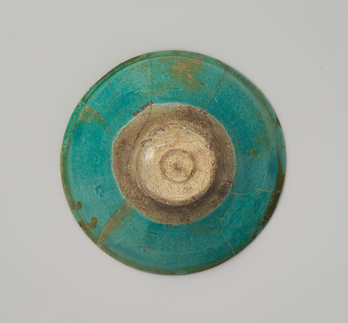 Dish, Stonepaste; carved, incised, polychrome painted under a transparent glaze (Laqabi ware)
