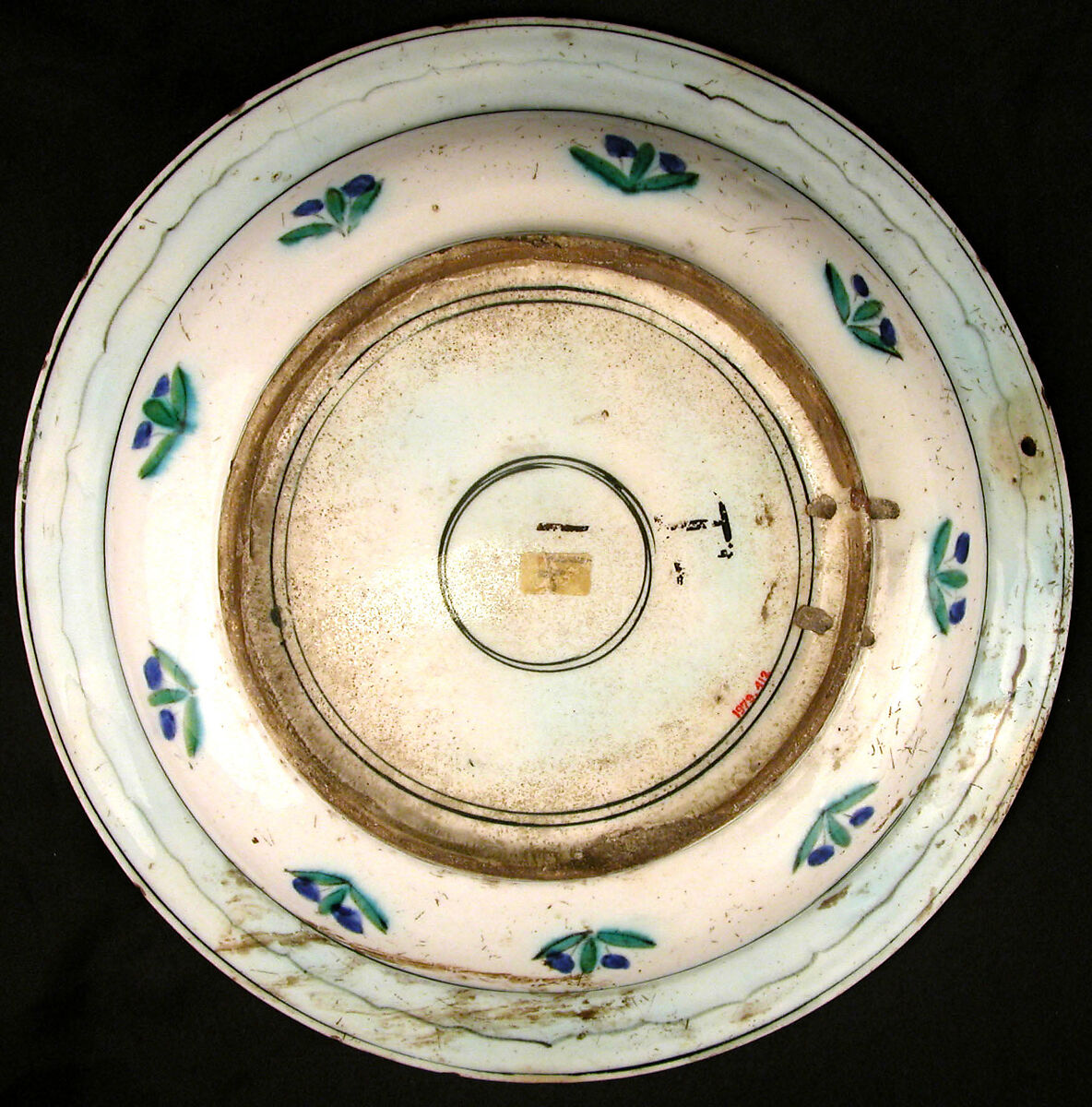 Dish with Bird, Rabbit, and Quadruped Design, Stonepaste; polychrome painted under transparent glaze