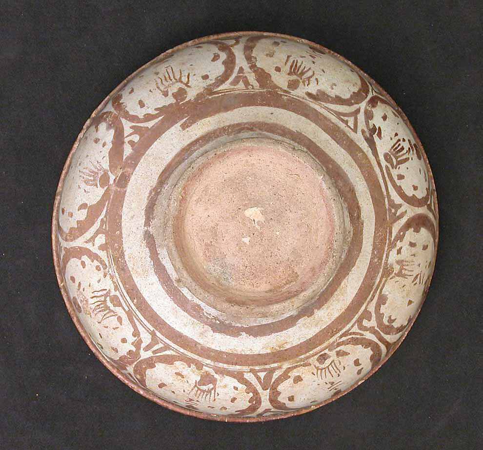 Bowl, Composite body; glazed and luster-painted