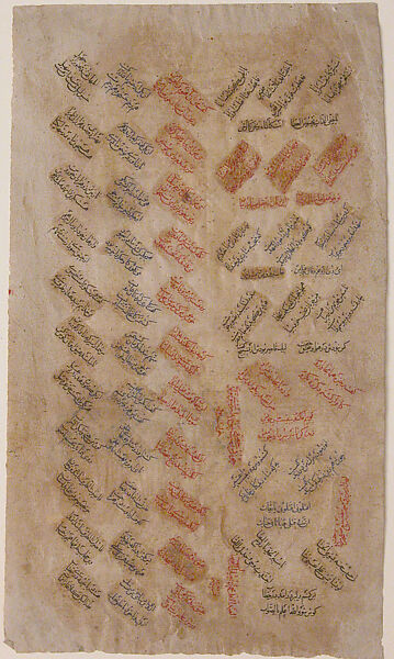 Page of Calligraphy, Muhammad Isma&#39;il ibn al Vesal (Iranian, 1831–70), Ink and opaque watercolor on paper 