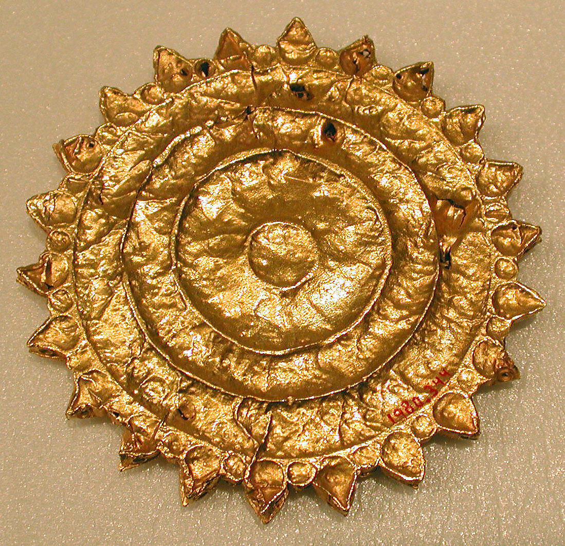 Roundel, Gold; filigree, granulation