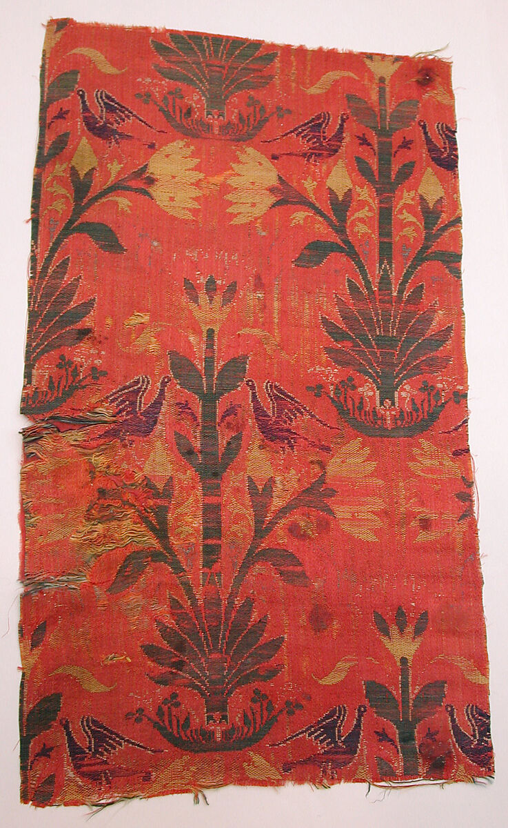 Textile Fragment, Silk; lampas
