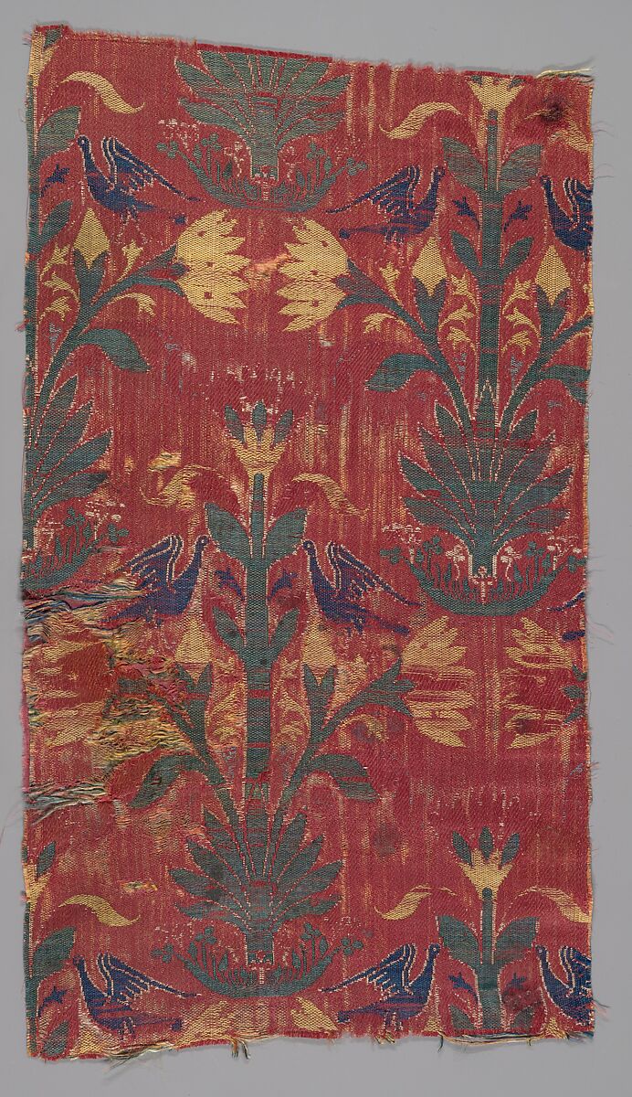 Textile Fragment, Silk; lampas 