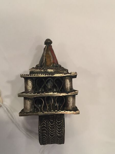 Hair / Headdress Ornament, Silver, traces of enamel