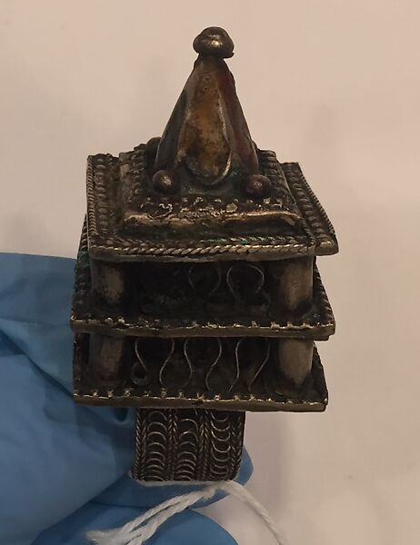 Hair / Headdress Ornament, Silver, traces of enamel