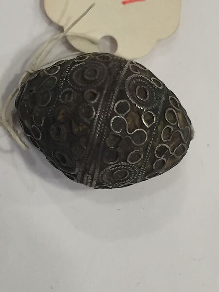 Bead, Silver, enamel