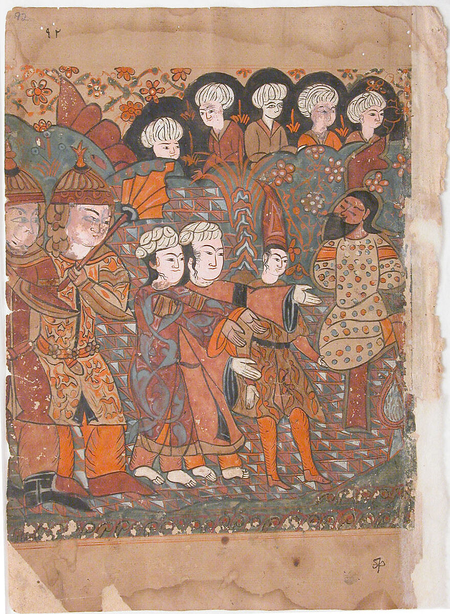 "The Dishonest Goldsmith is Hanged", Folio from a Kalila wa Dimna, Ink and opaque watercolor on paper