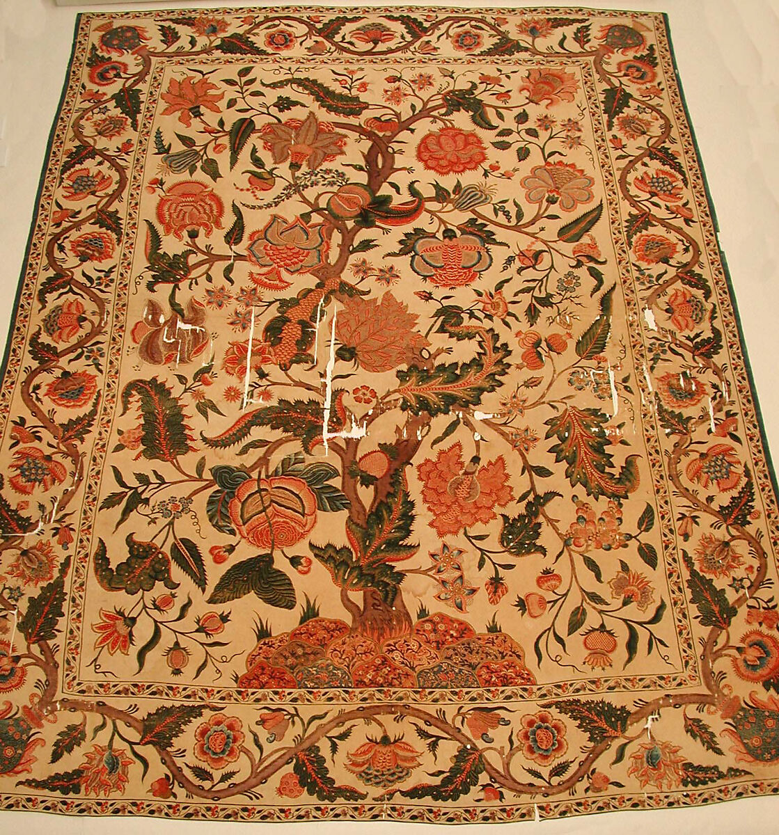 Bed Cover (Palampore), Cotton; plain weave, mordant painted and dyed, resist-dyed