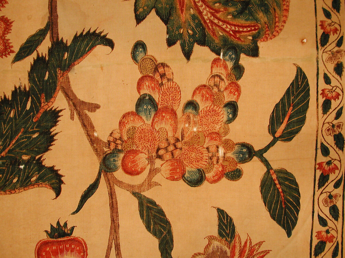 Bed Cover (Palampore), Cotton; plain weave, mordant painted and dyed, resist-dyed