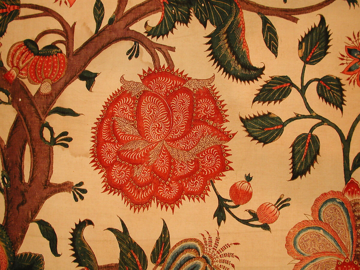 Bed Cover (Palampore), Cotton; plain weave, mordant painted and dyed, resist-dyed