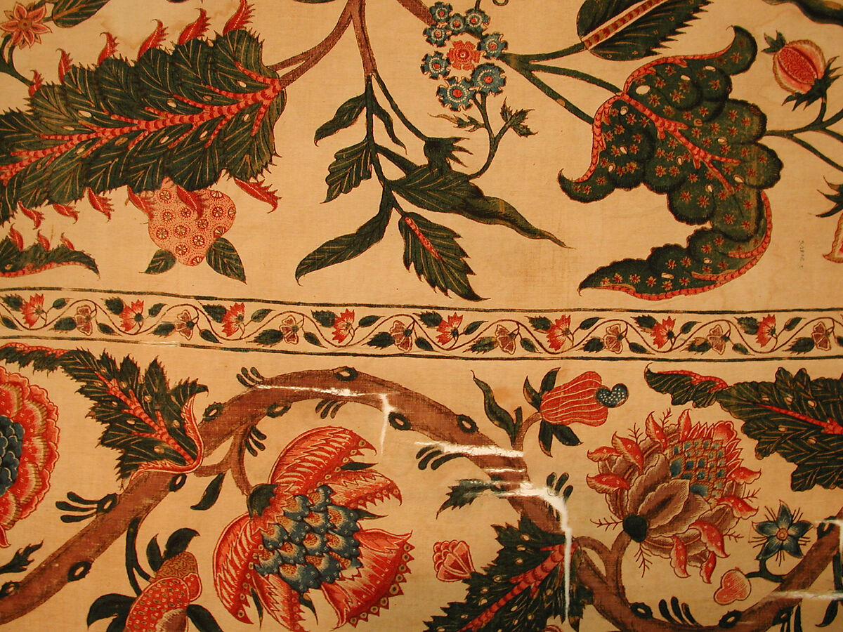 Bed Cover (Palampore), Cotton; plain weave, mordant painted and dyed, resist-dyed