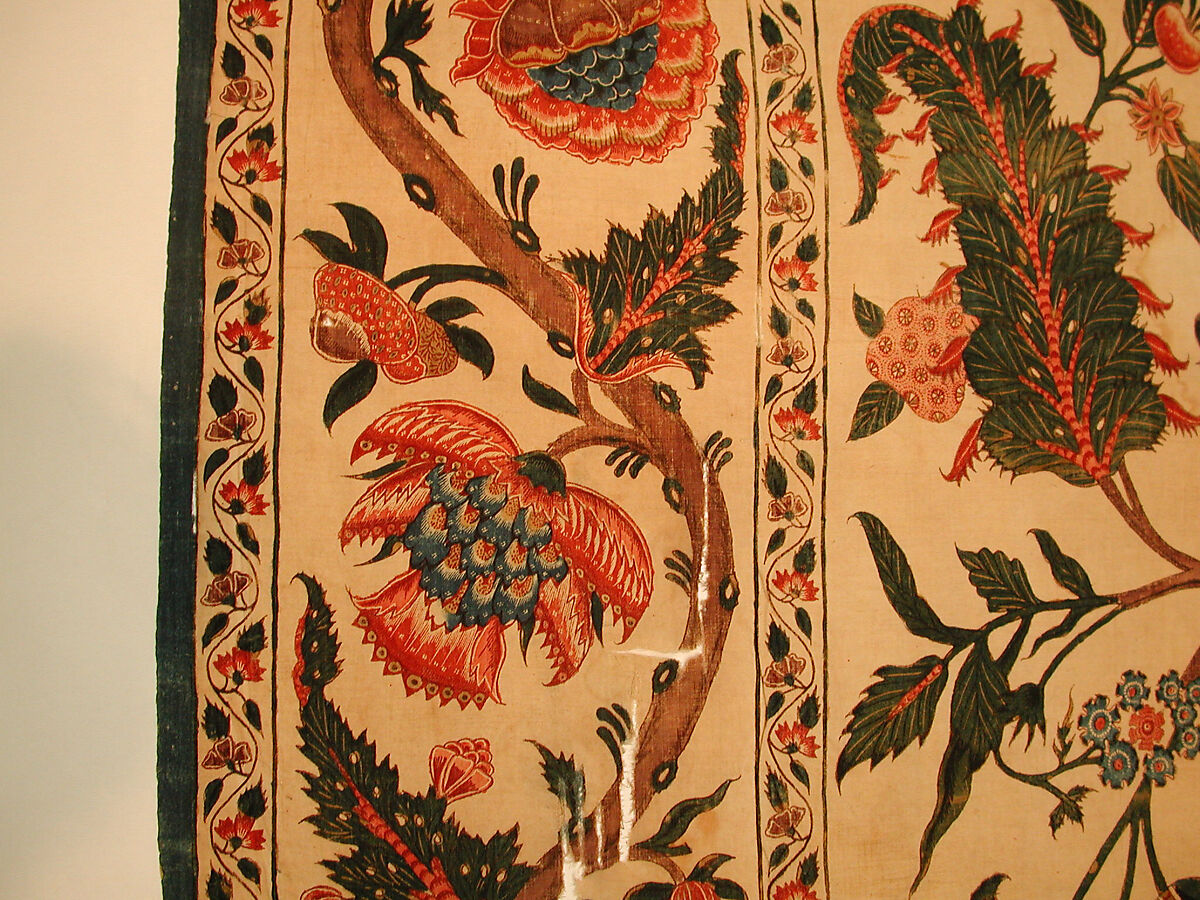 Bed Cover (Palampore), Cotton; plain weave, mordant painted and dyed, resist-dyed