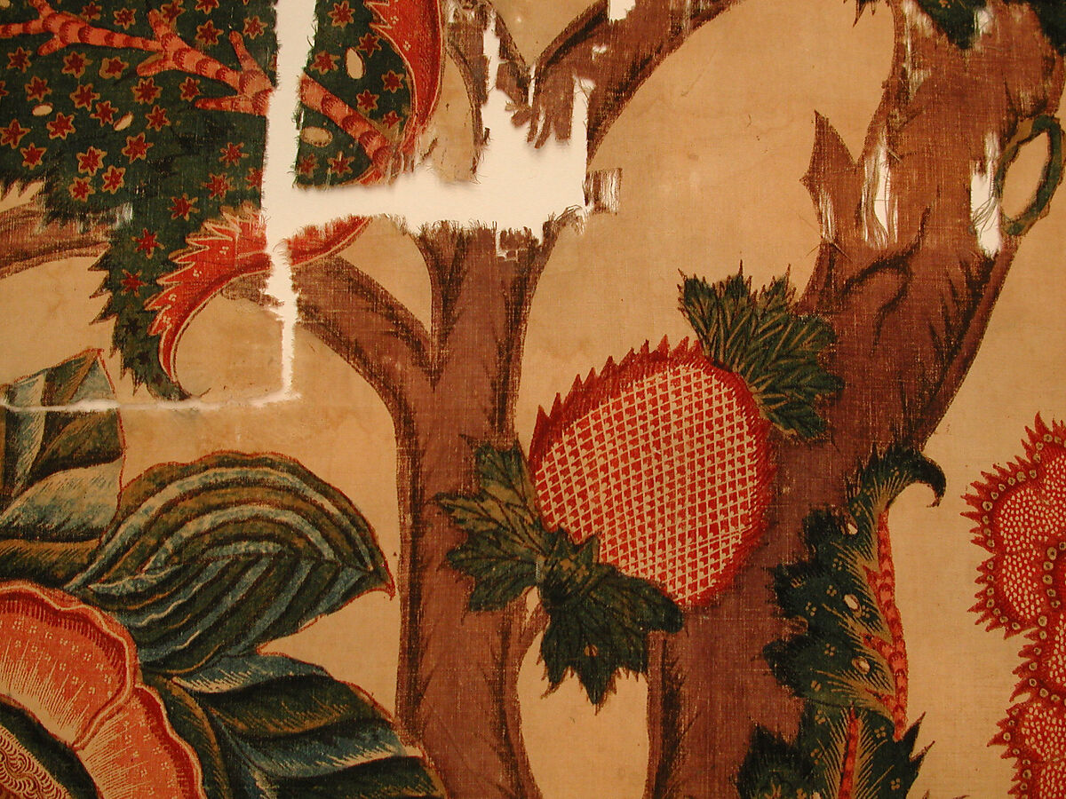 Bed Cover (Palampore), Cotton; plain weave, mordant painted and dyed, resist-dyed