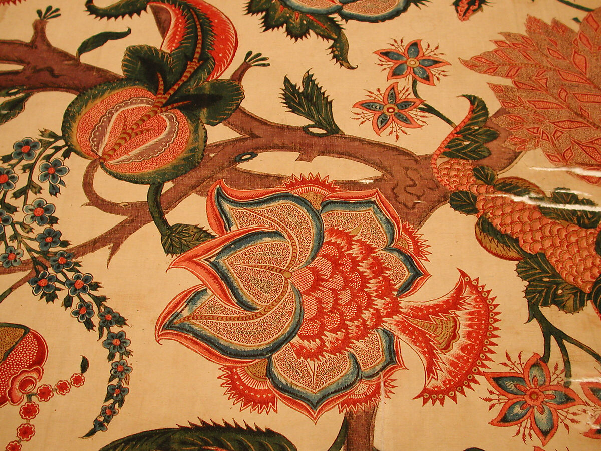 Bed Cover (Palampore), Cotton; plain weave, mordant painted and dyed, resist-dyed