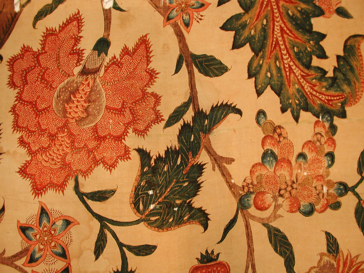 Bed Cover (Palampore), Cotton; plain weave, mordant painted and dyed, resist-dyed