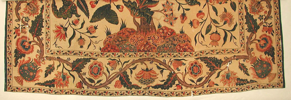 Bed Cover (Palampore), Cotton; plain weave, mordant painted and dyed, resist-dyed