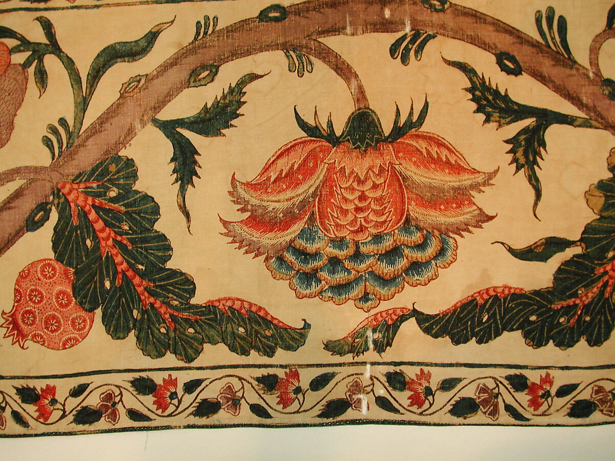 Bed Cover (Palampore), Cotton; plain weave, mordant painted and dyed, resist-dyed