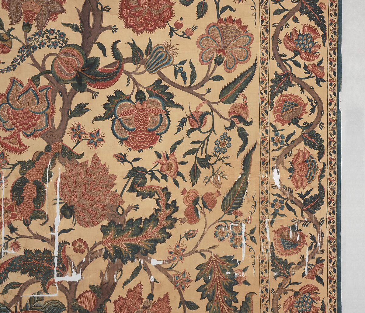 Bed Cover (Palampore), Cotton; plain weave, mordant painted and dyed, resist-dyed