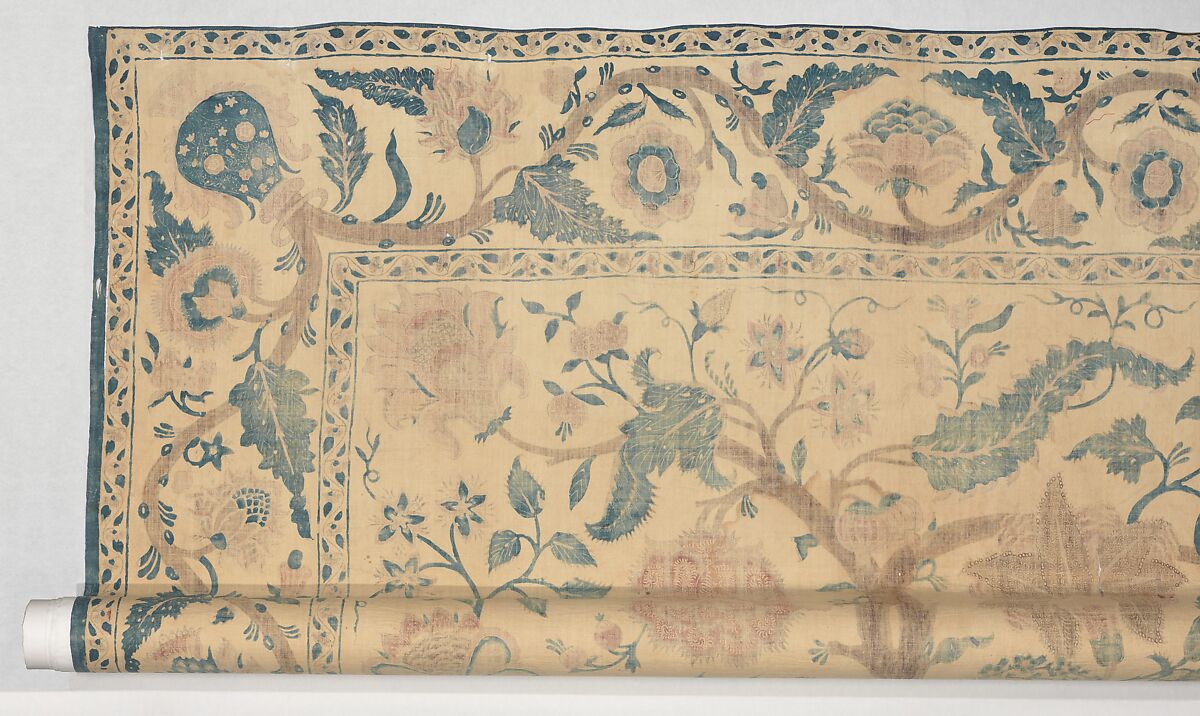 Bed Cover (Palampore), Cotton; plain weave, mordant painted and dyed, resist-dyed