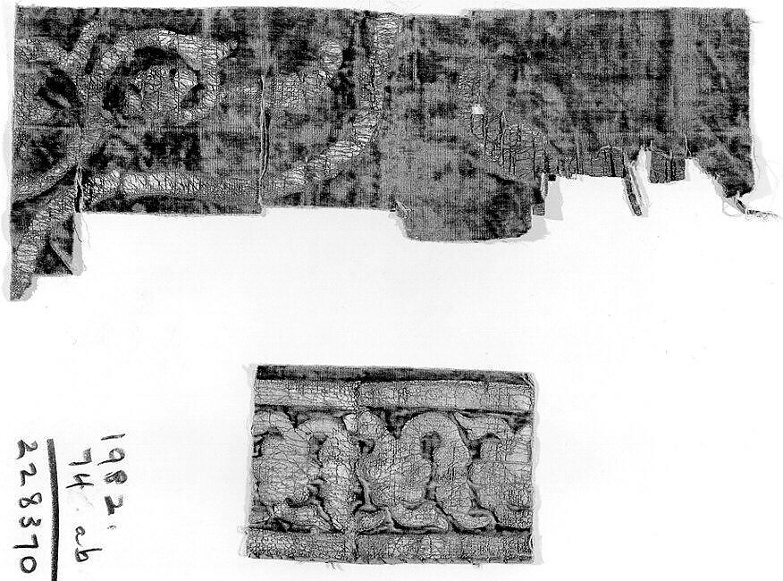 Textile Fragments, Velvet; silk and gold leaf