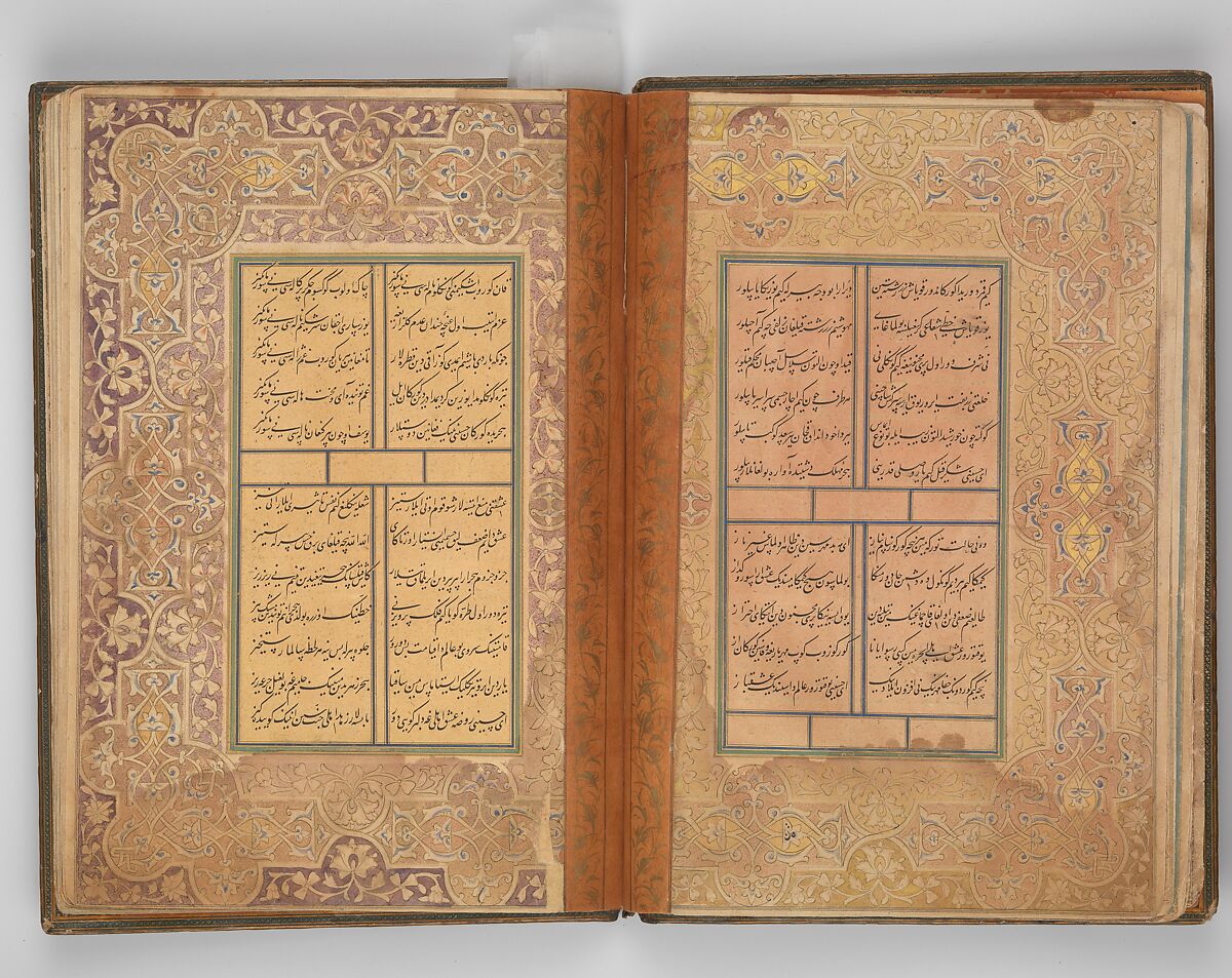 Divan of Sultan Husayn Baiqara, Sultan 'Ali al-Mashhadi (Iranian, Mashhad 1453–1520 Mashhad), Ink, opaque watercolor, and gold on paper; lacquer binding
