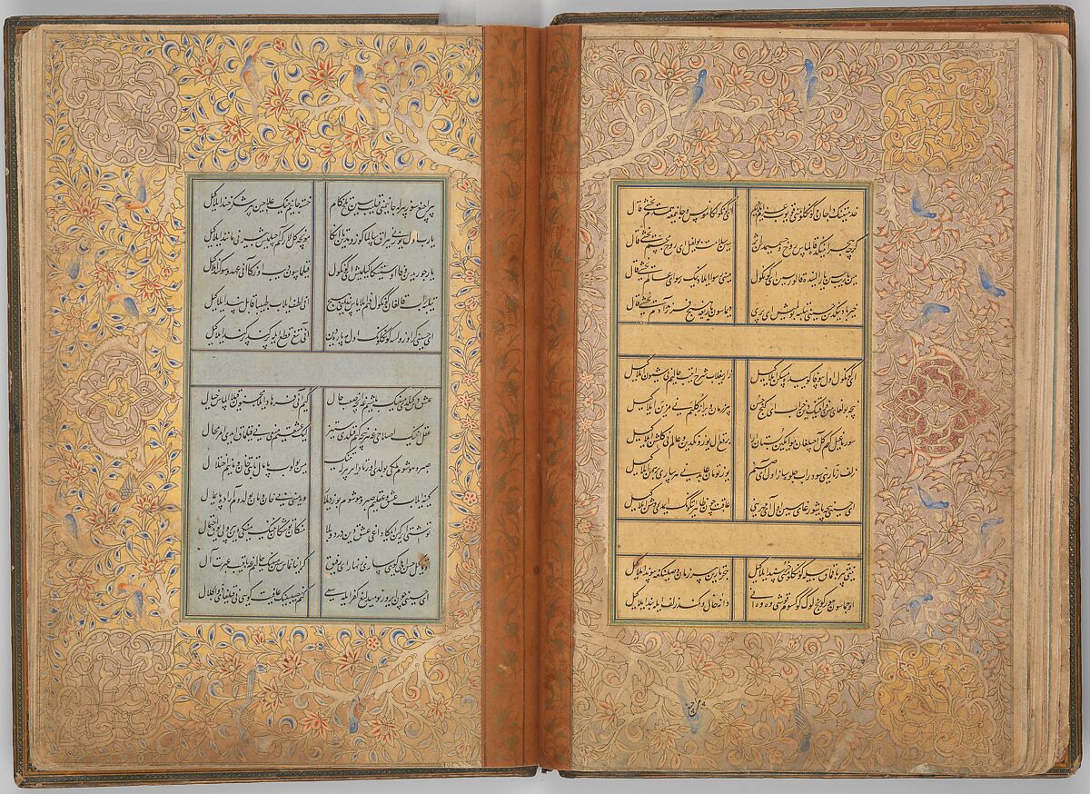 Divan of Sultan Husayn Baiqara, Sultan 'Ali al-Mashhadi (Iranian, Mashhad 1453–1520 Mashhad), Ink, opaque watercolor, and gold on paper; lacquer binding
