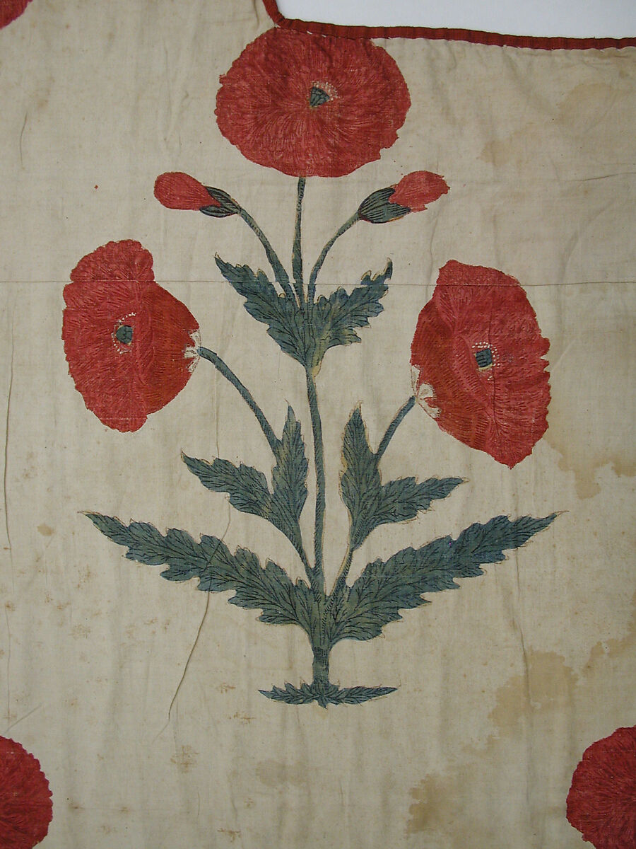 Fragment of a Floorspread, Cotton; plain weave, mordant-painted and dyed, resist-dyed