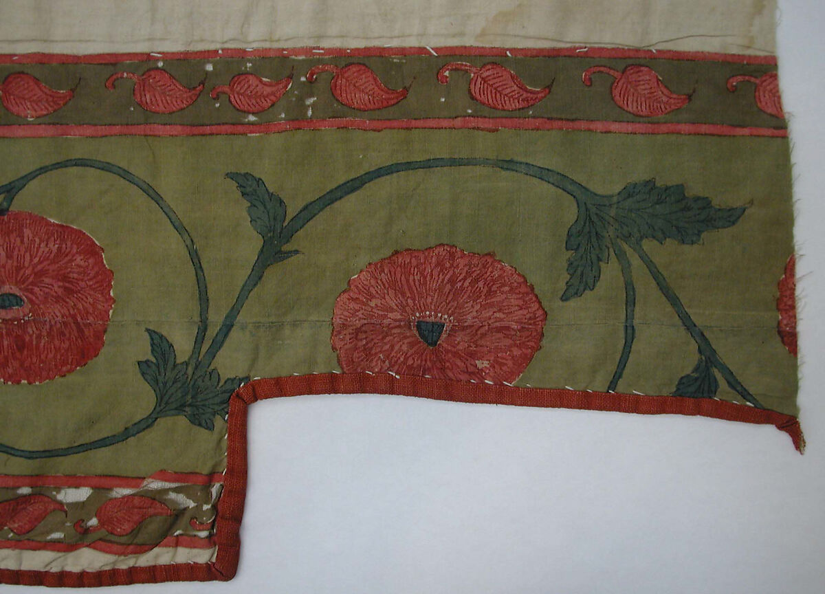 Fragment of a Floorspread, Cotton; plain weave, mordant-painted and dyed, resist-dyed