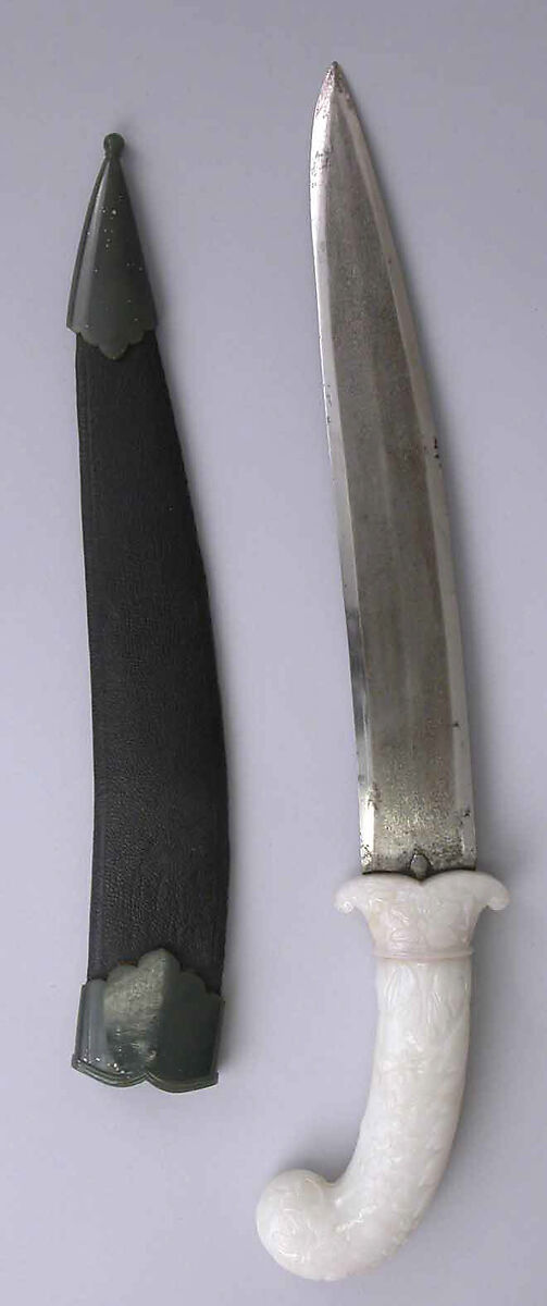 Dagger with Hilt of Leafy Plants, Hilt: Nephrite
Blade: Watered steel