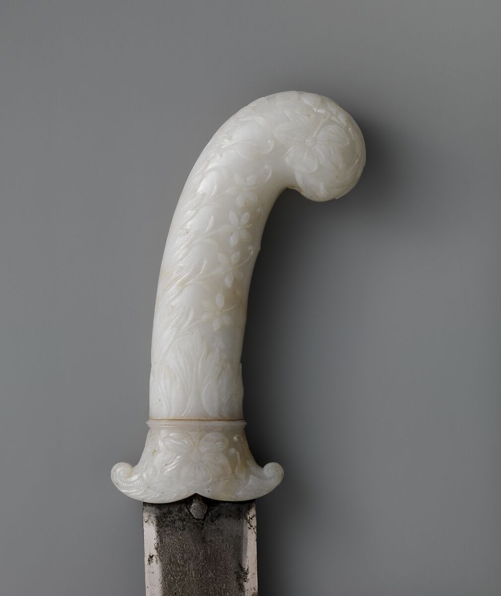 Dagger with Hilt of Leafy Plants, Hilt: Nephrite
Blade: Watered steel