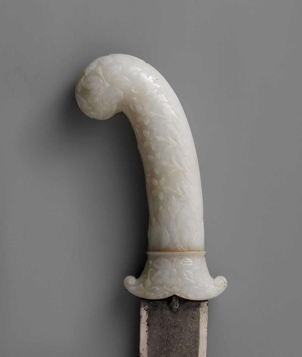 Dagger with Hilt of Leafy Plants, Hilt: Nephrite
Blade: Watered steel