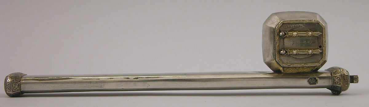 Pen Case and Inkwell, Gold, silver; partial gilded, probably cast