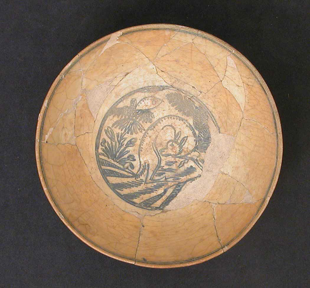 Bowl, Composite body; painted and glazed 