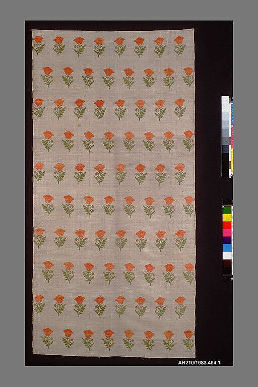 Length of Fabric for Clothing, Metal wrapped thread, silk; twill weave, brocaded