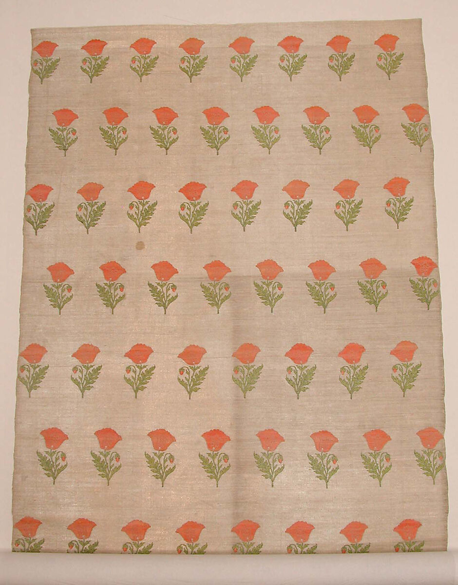 Length of Fabric for Clothing, Metal wrapped thread, silk; twill weave, brocaded