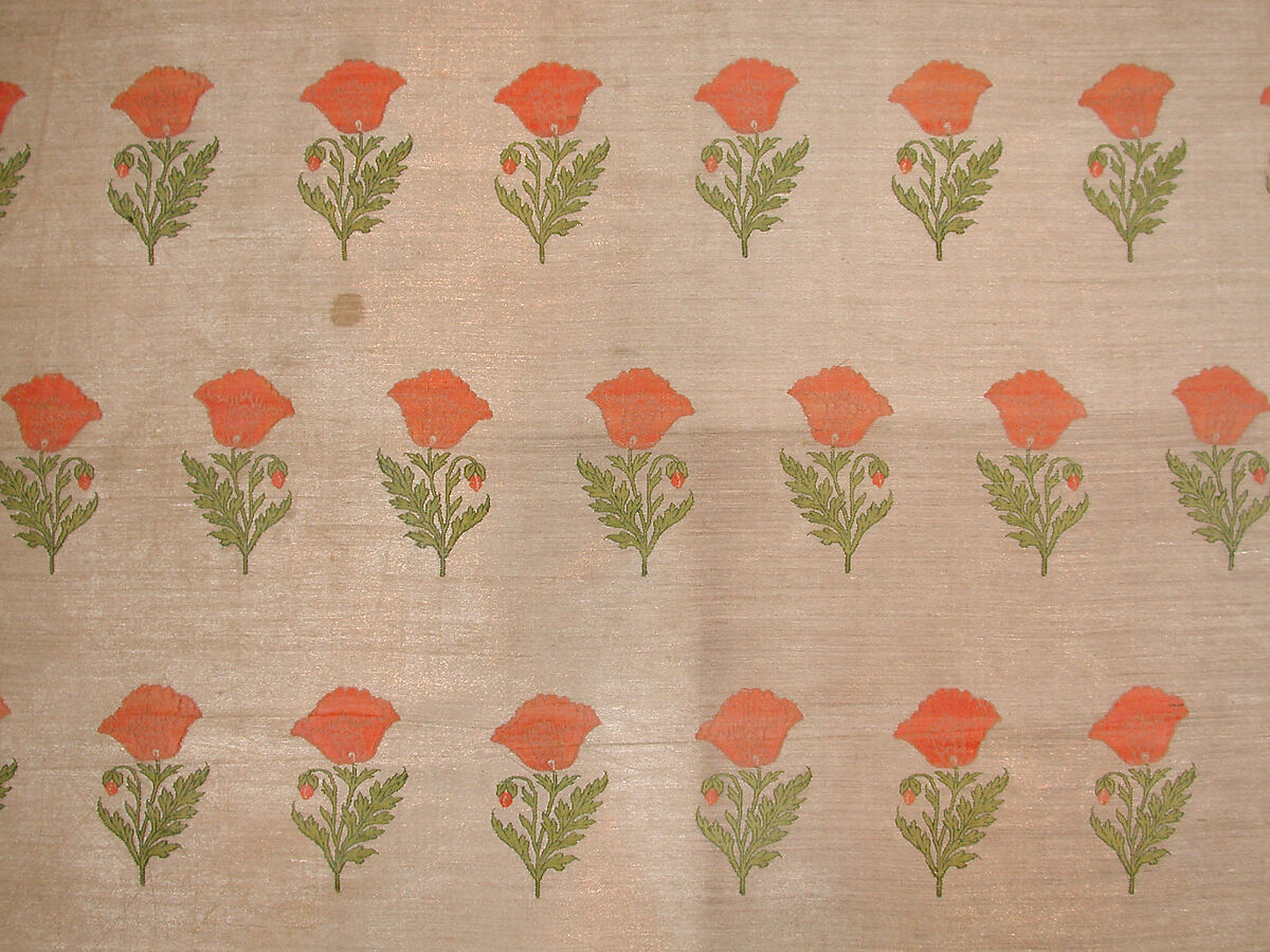 Length of Fabric for Clothing, Metal wrapped thread, silk; twill weave, brocaded