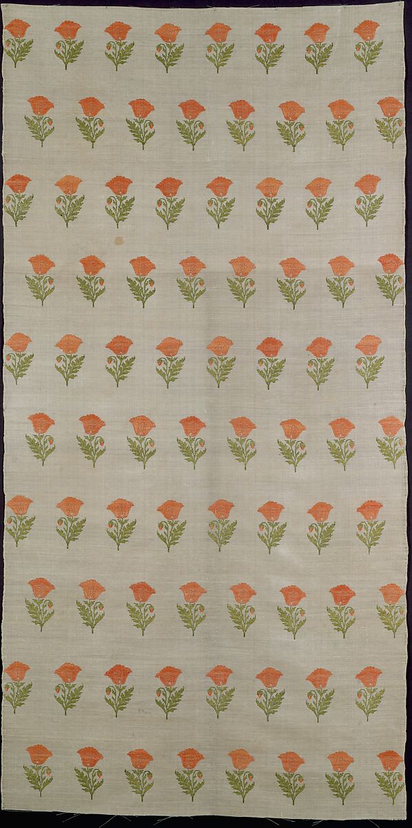 Length of Fabric for Clothing, Metal wrapped thread, silk; twill weave, brocaded