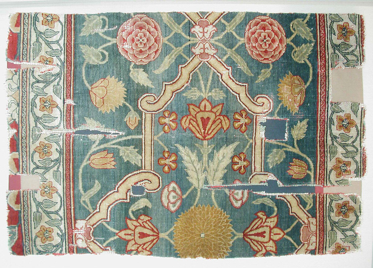 Carpet Fragment, Silk, wool 